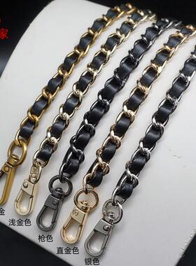 8mm小包黑色穿皮链条女包包链子腋下背斜跨金属包带香风包链配件