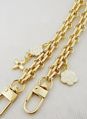 美丽白色茶花包链 12MM宽三排链 金属包带包链子链条包包配件包带