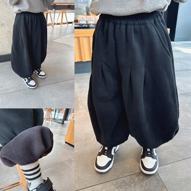 儿童宽松儿童运动裤加绒加厚裤子
