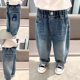 男童春款 子宝宝百搭长裤 软牛仔裤 磨白水洗裤 儿童春秋季 口袋刺绣