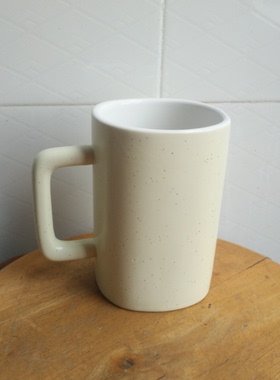 库存清仓处理黄色麻点陶瓷咖啡杯水杯茶杯家居家用喝水饮水大杯子