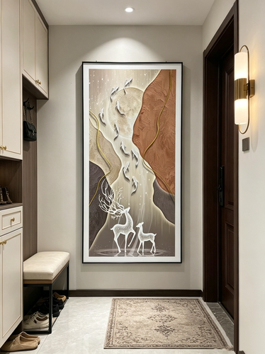 现代简约轻奢意式玄关装饰画走廊过道挂画高级感餐厅卧室画