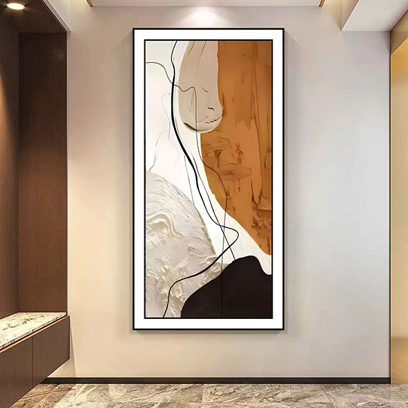 现代简约抽象时尚洋气沙发背景画入户玄关装饰画肌理画