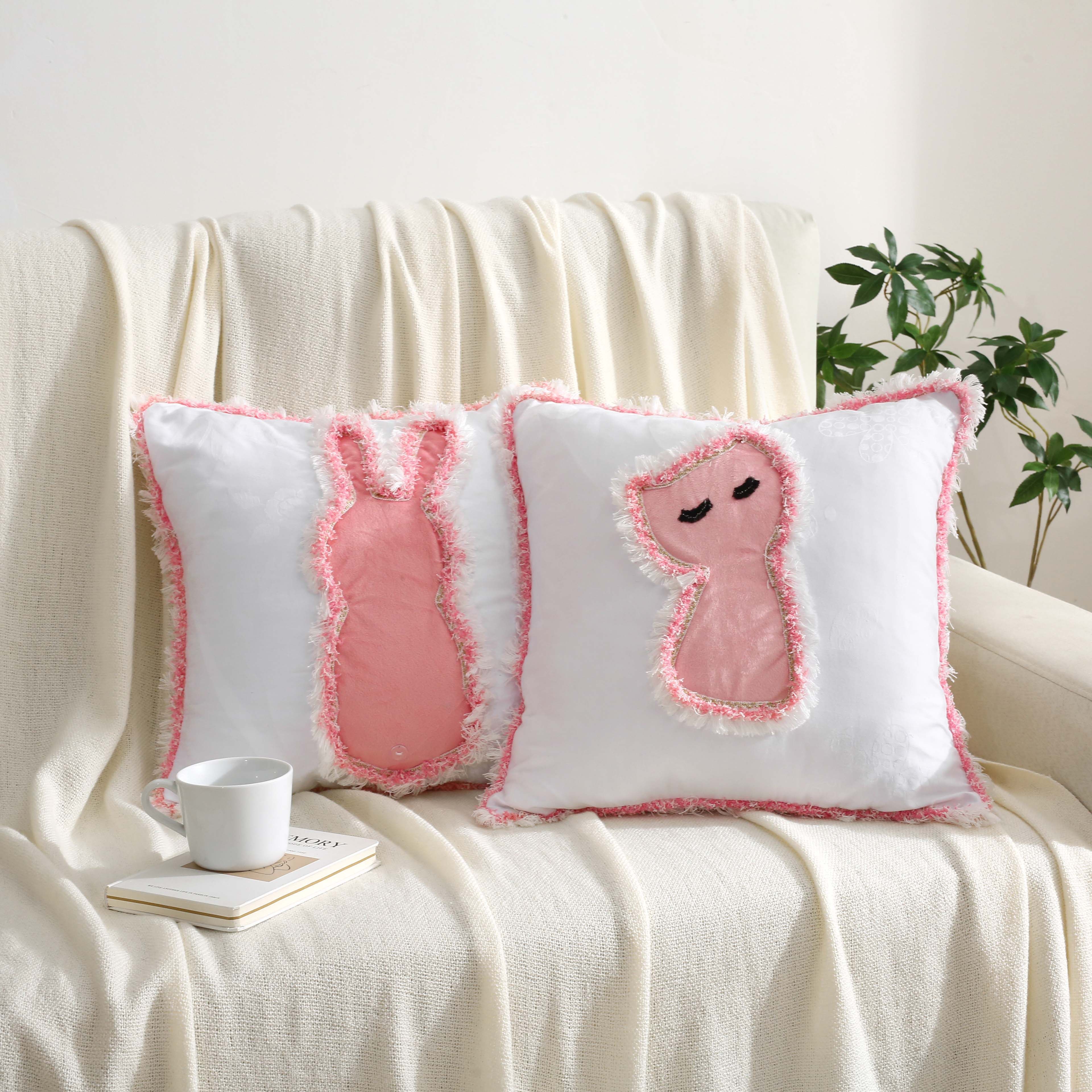 可爱卡通抱枕沙发靠垫办公室床头靠背汽车靠枕正方形抱枕含芯