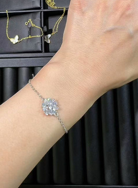 小众日韩风雪花超闪水晶手饰品