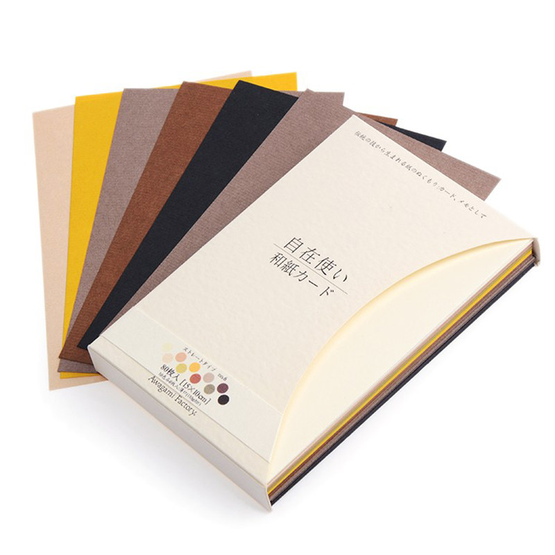 日本进口awagmi阿波和纸自在使用卡明信片彩色双面空白卡片手工纸