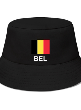 比利时Belgium足球运动太阳帽渔夫帽男女防晒帽国家帽子夏设 无界