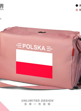 波兰Poland国家健身包单肩瑜伽包袋行李包斜挎背包运动包设 无界