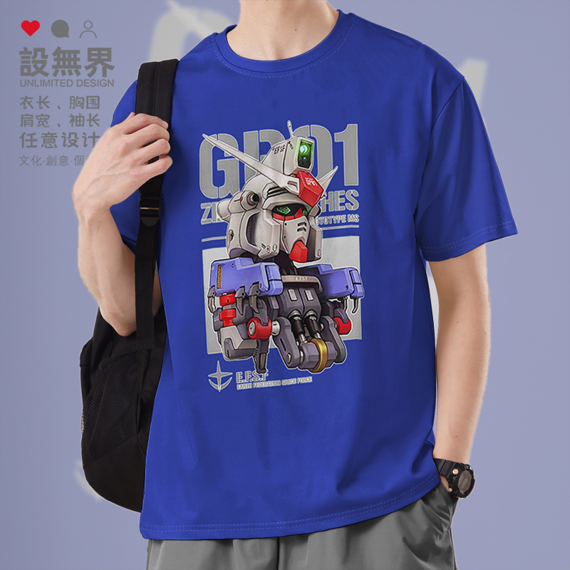 高达钢弹GP01Fb头像杂志风插T恤