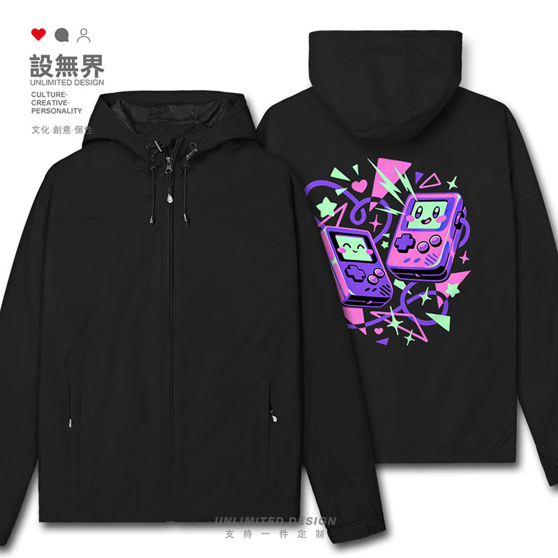 经典复古游戏机掌机卡通可冲锋衣
