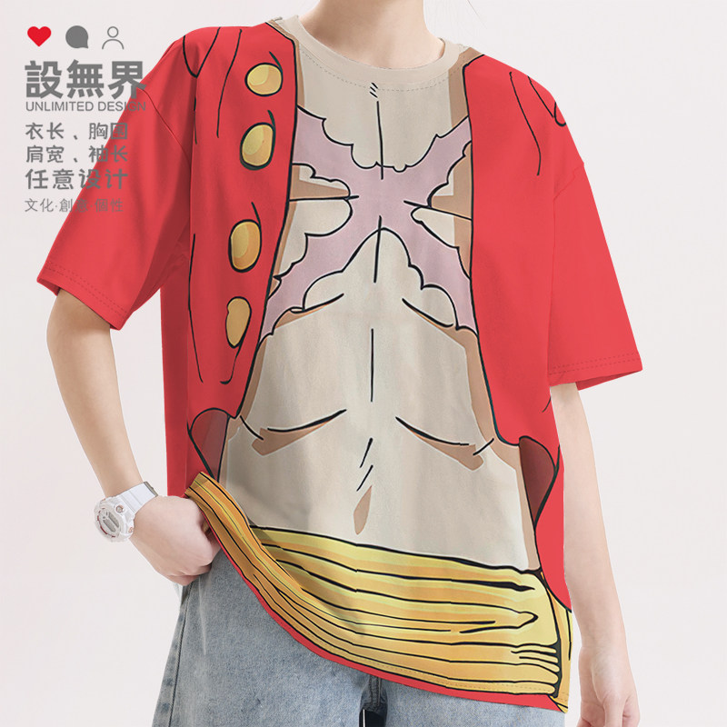 海贼路飞王索隆山治罗宾COS服T恤图片