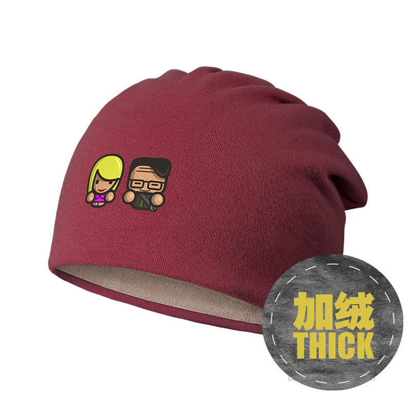 生活大爆炸莱纳德佩妮q版图案帽子男女棉帽围脖加绒包头帽设 无界