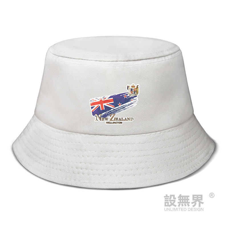 新西兰惠灵顿国旗标志渔夫帽男女帽子休闲遮阳帽夏天0010设 无界