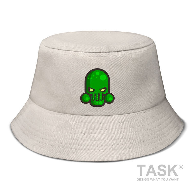 骷髅卡通图案可爱q版帽子男女渔夫帽户外遮阳帽防晒太阳帽设 无界