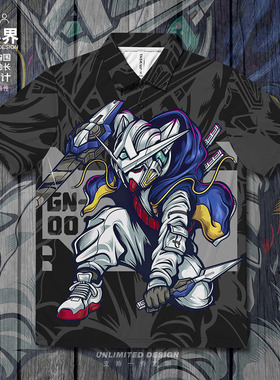 能天使高达GN-001机动战士潮流穿搭速干polo衫男女装0018设 无界
