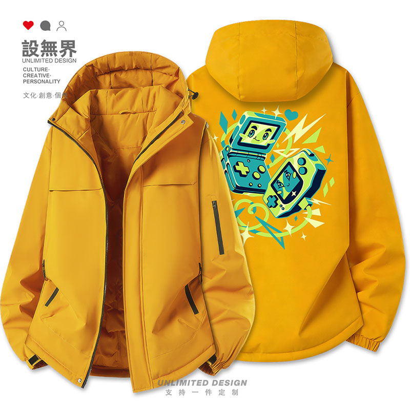复古红白游戏机经典掌机潮流涂鸦插画加厚棉服男女外套潮设 无界