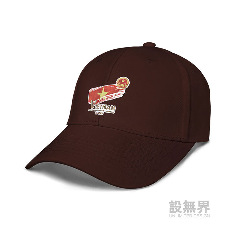 越南河内国旗标志印花鸭舌帽男女帽子户外棒球帽夏季0010设 无界