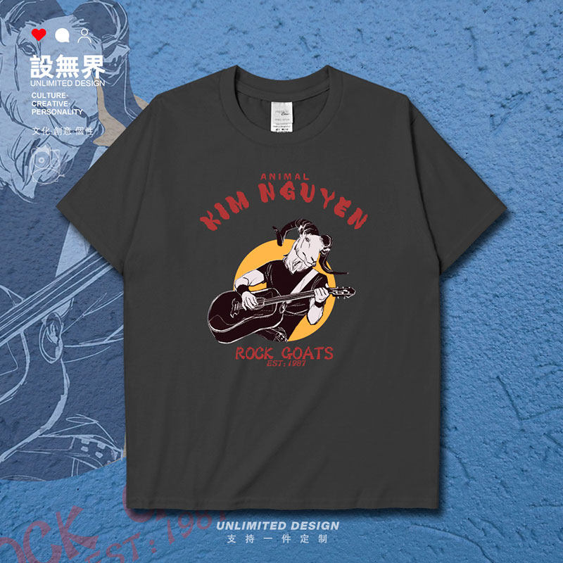 动物山羊kim nguyen拟人化创意纯棉短袖t恤男女夏上衣0003设 无界