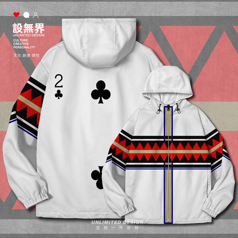 纸牌扑克牌数字梅花民族风图腾夹克棉服男女潮牌创意棉衣设 无界