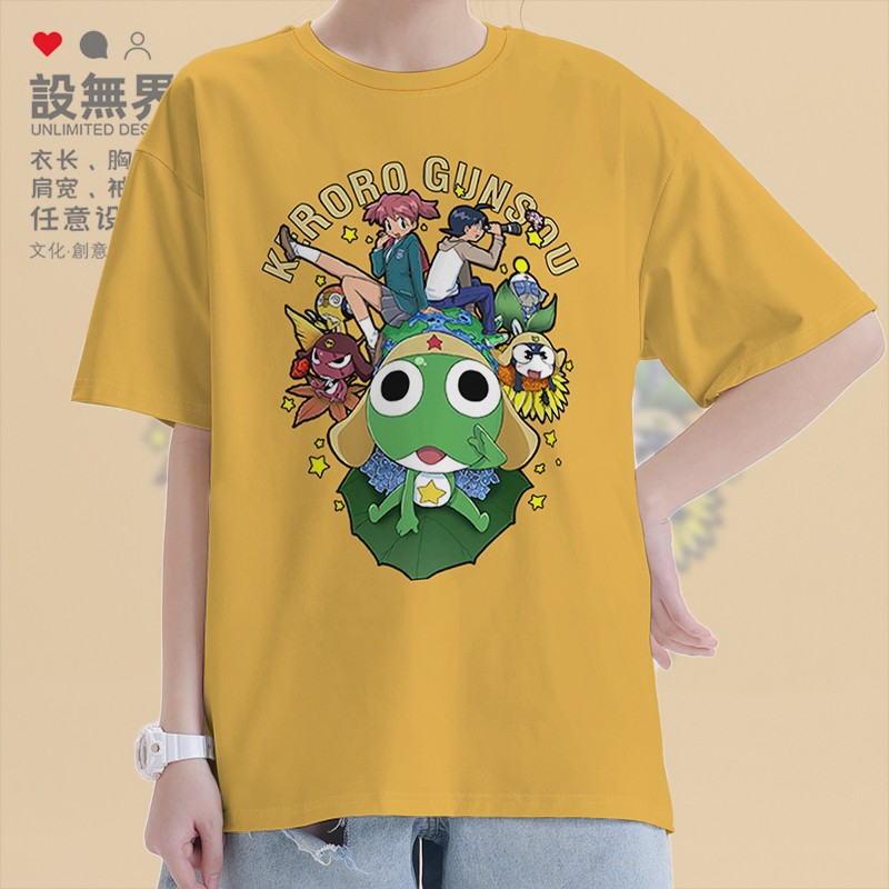 军曹Keroro角色组合向日葵海T恤