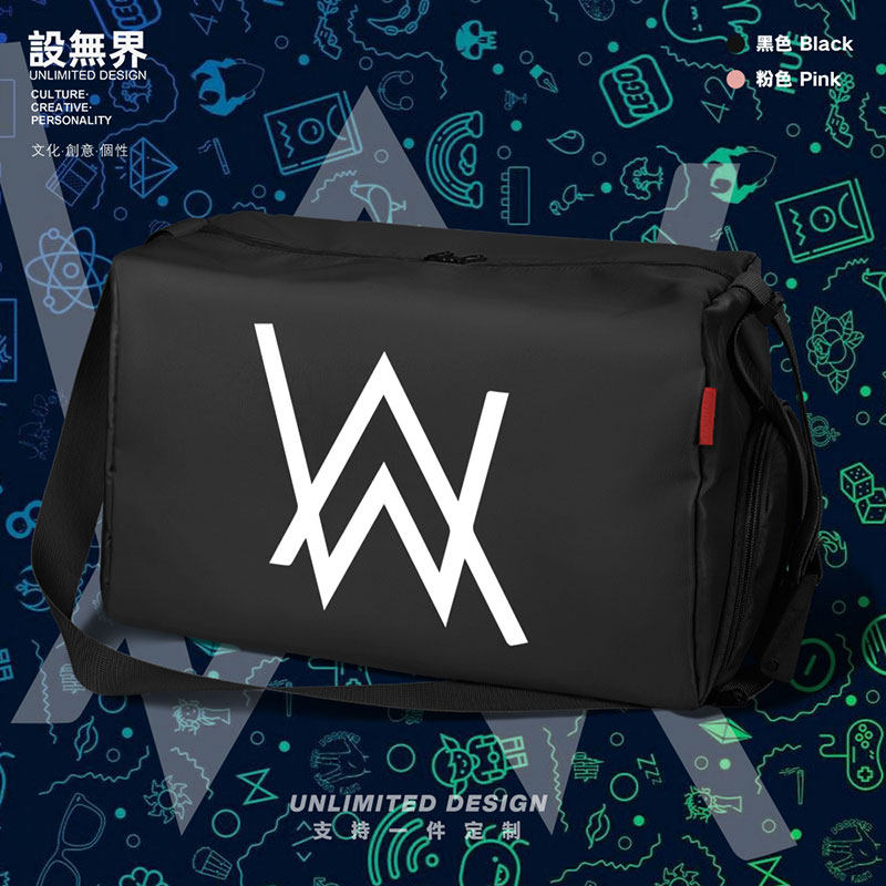 艾兰沃克alan walker标志教主同款健身包单肩户外运动包袋设 无界