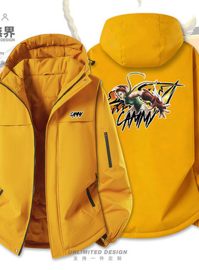 街头霸王嘉米Cammy小猫咪加厚棉服男女潮休闲个性棉袄外套设 无界