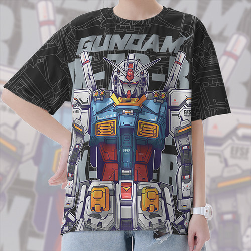 机动战士元祖高达联邦白色恶魔速干T恤男女动漫衣服潮0015设 无界 - 封面
