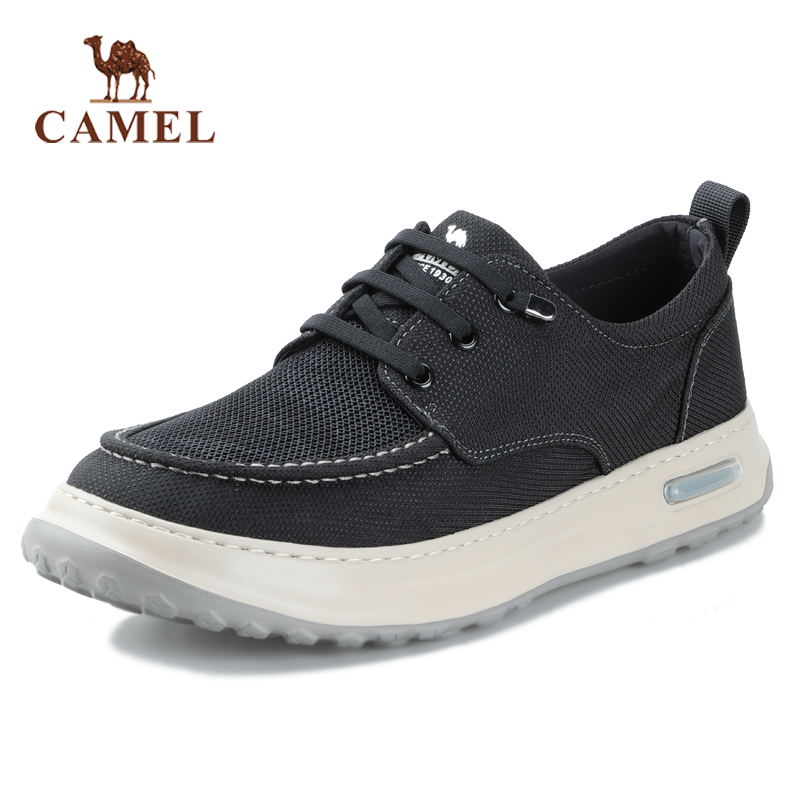 骆驼户外休闲轻质软底透气网布鞋