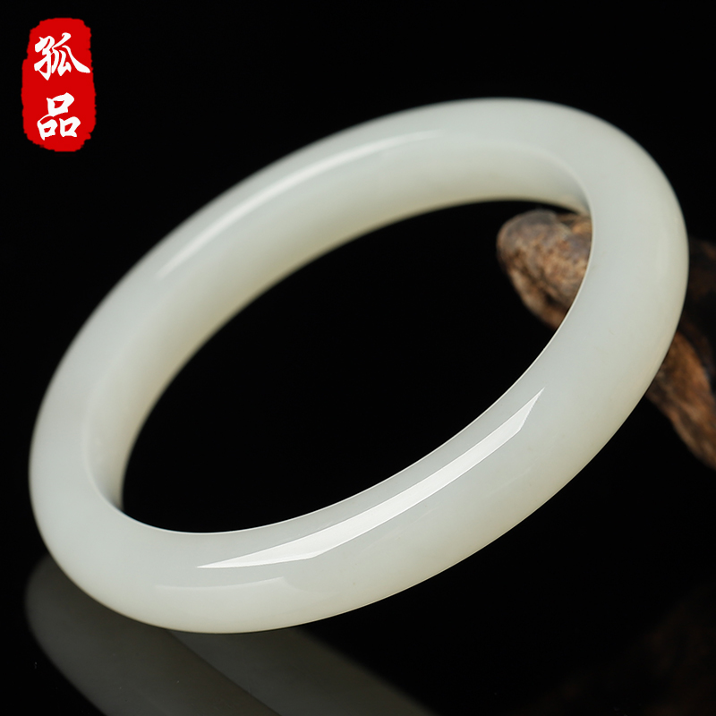 亲宝水晶玻璃底和田羊脂玉手镯