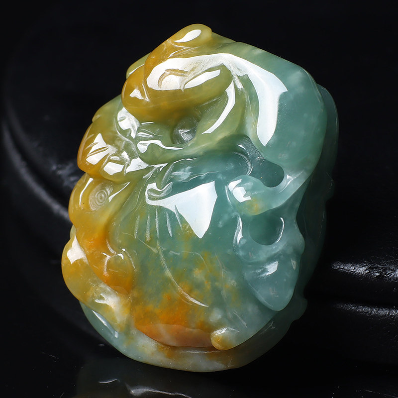 掌柜放漏-鸳鸯双色蓝水翡翠吊坠女男款 天然A货玉石项坠 送证书