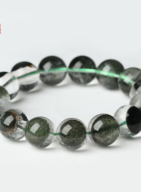 【孤品】泓间藏富-冰种聚宝盆绿幽灵手链单圈女款手串饰品礼物