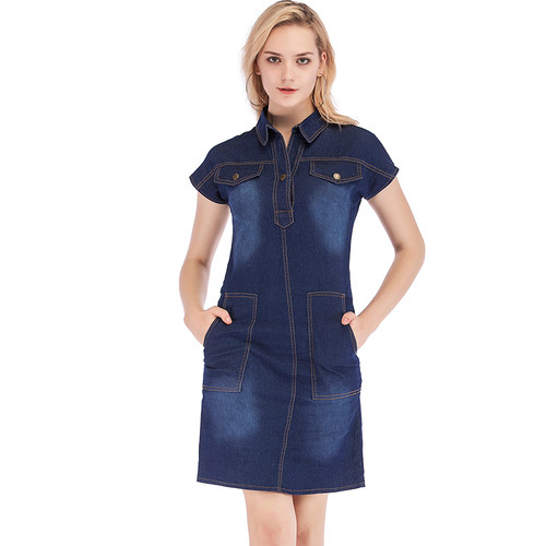 夏季短袖连衣裙jeansdress