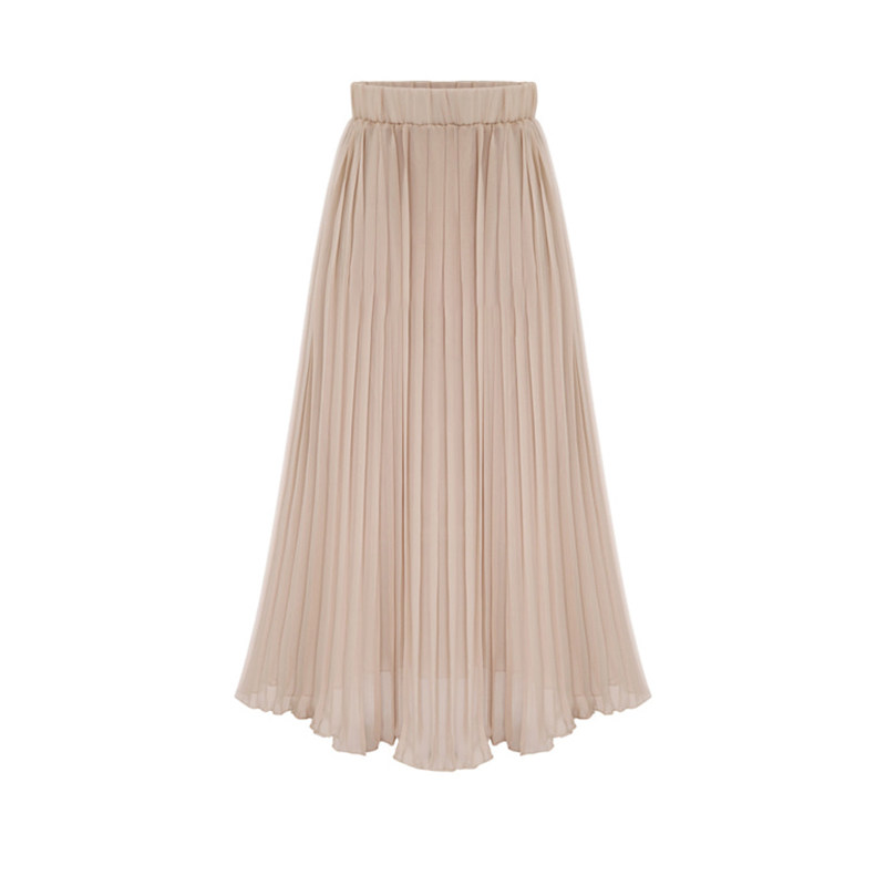 2019 Spring New products Korean Edition Large Women's wear Pleated skirt Creased Solid Waist Chiffon Dress Overknee skirtin the Women's clothing/Boutique , Skirts  category - from Buy2taobao.com to provide professional Taobao agent buy service