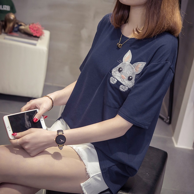 2018Ïļ¾ÐÂÆ·º«°æ´óÂëÅ®×°ÅÖmm¿íËÉÐ廨¶ÌÐäTÐôBig T-shirt women