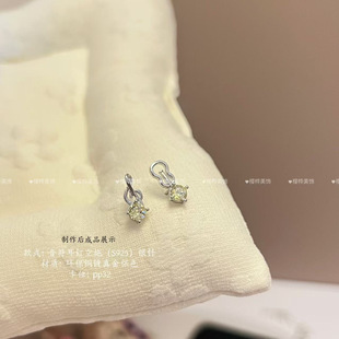 华子DIY空托耳钉托小提琴可爱音符女个性 小众耳饰银针养耳sp629