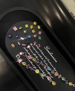 网红小红书施家元素华子钻专用925gema手链托空托DIY饰品材料包