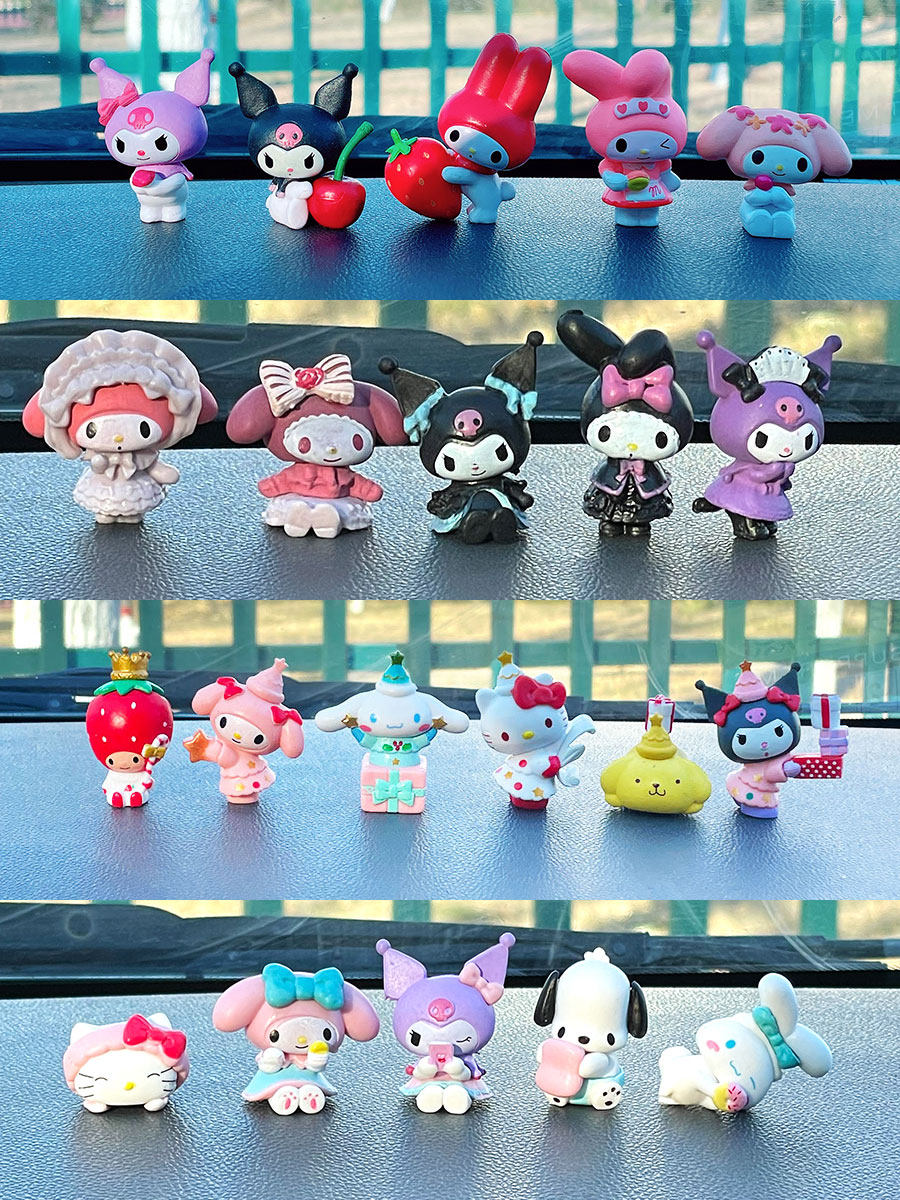 美乐蒂Kitty小摆件汽车内可爱网红公仔女生粉组合库洛米手办整套