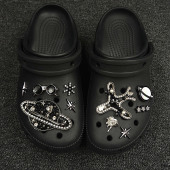 饰扣 花暗黑色潮酷星球装 原创适配卡骆驰crocs洞洞鞋 配饰高级感鞋