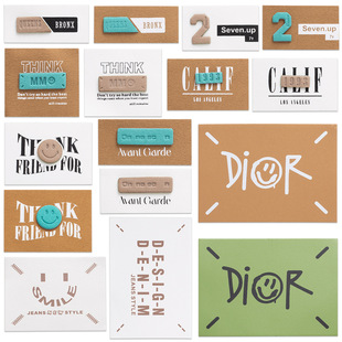 手缝布贴缝补衣服帖字母图案牛仔裤子补丁贴可缝小号时尚破洞皮标