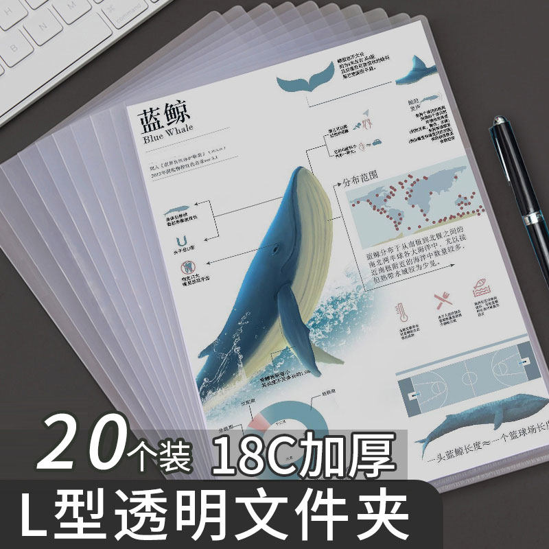 文件套单页资料夹试卷夹二页学生用收纳册a4塑料开口l形简历办公批发