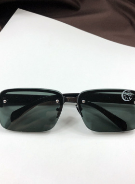 半框水晶方形中老年太阳镜茶色开车钓鱼护目眼镜男女工地登山墨镜