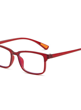 防蓝光老人自动变焦老花镜男女全框红色轻便大框高清护目老光眼镜