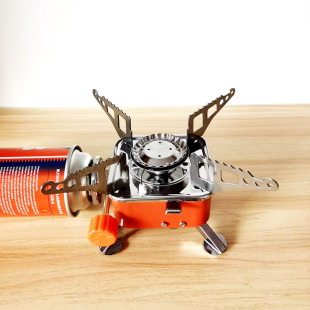 户外一体式 长气罐炉头野外露营烧烤防风折叠炉灶具 小方炉分体卡式