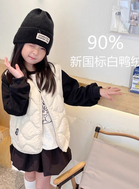 新款儿童羽绒马甲男童女童宝宝羽绒背心学生轻薄款羽绒服内胆内穿