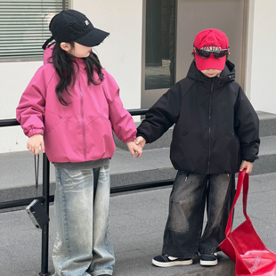 新款轻薄儿童羽绒服冲锋衣95白鸭绒工装派克男童女童中大童外套潮