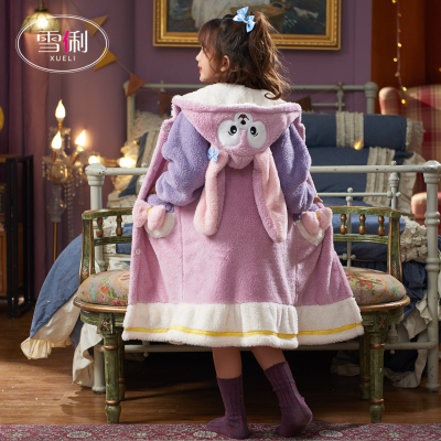 雪俐童装卡通睡袍家居服