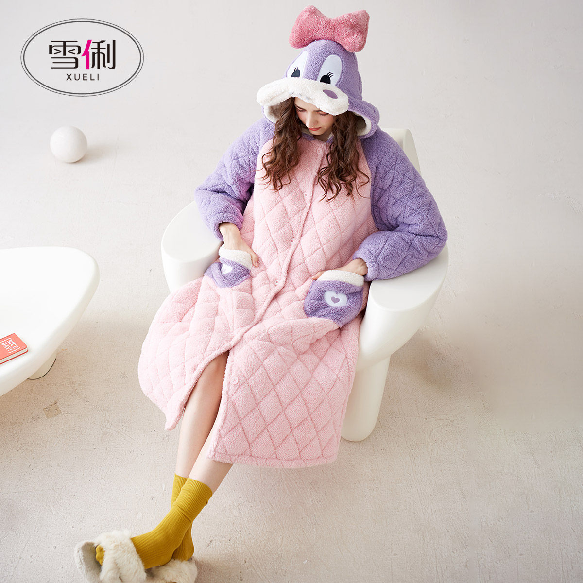 雪俐三层夹棉睡袍女冬季珊瑚绒加绒加厚珊瑚绒睡袍浴袍可爱家居服,女士内衣/男士内衣/家居服,睡袍/浴袍,淘宝优惠券,粉丝福利购,淘宝优惠卷