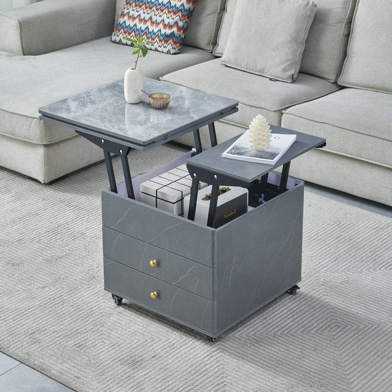 升降茶几餐桌两用小户型多功能折叠伸缩可移动多功能意式岩板茶几,住宅家具,茶几,淘宝优惠券,粉丝福利购,淘宝优惠卷