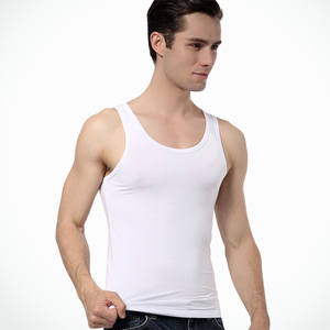 男士莫代尔背心跨栏工字背心宽肩款莫代尔夏大码弹力打底男汗背心