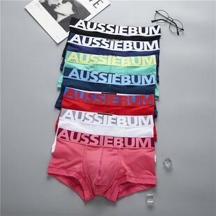 aussiebum男士平角内裤U凸显大性感纯棉低腰字母潮舒适吸汗裤裤衩